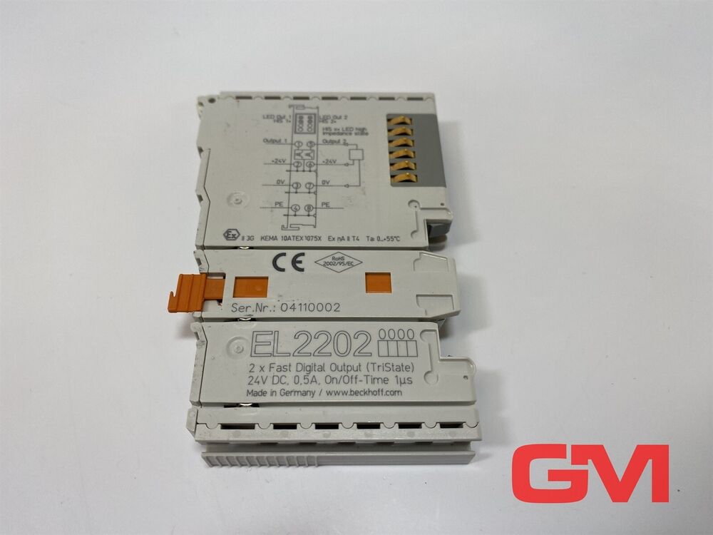 Beckohoff Ether-Cat Serrefine EL2202 Ethercat Terminal 24V Dc 2x Digital Output