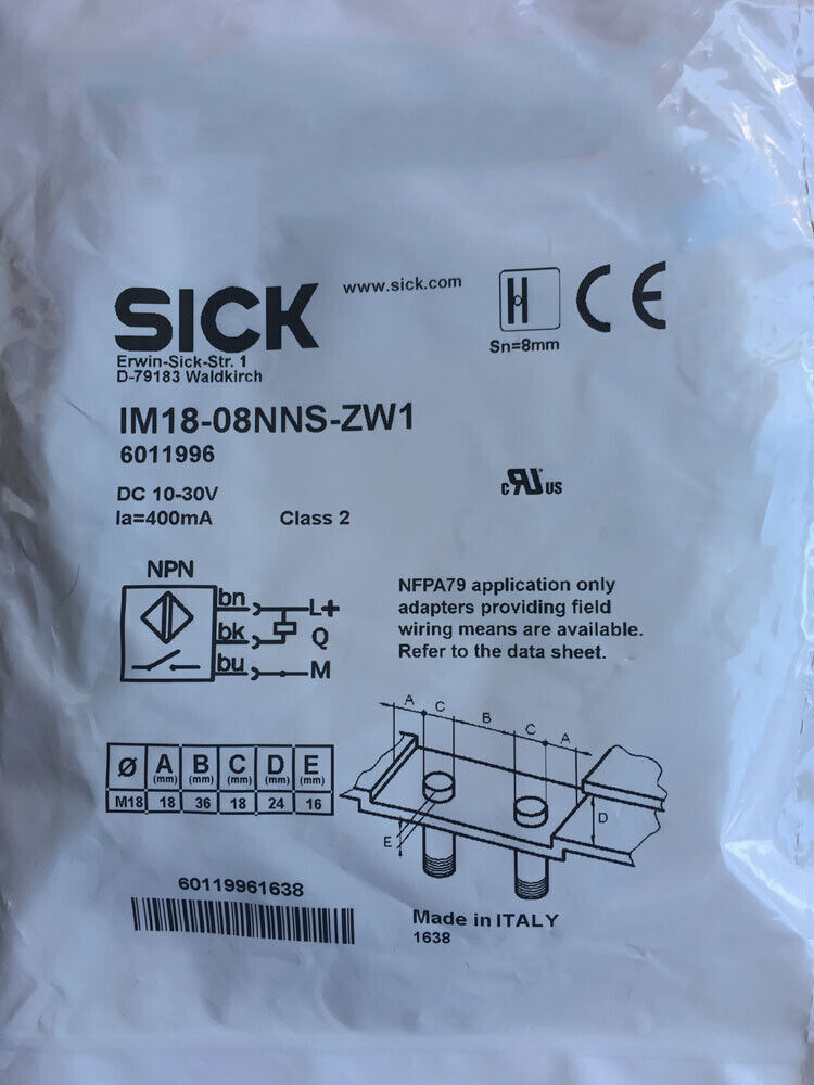 1PC New Sick IM18-08NNS-ZW1 Proximity Switch IM1808NNSZW1 DHL / UPS / FedEx
