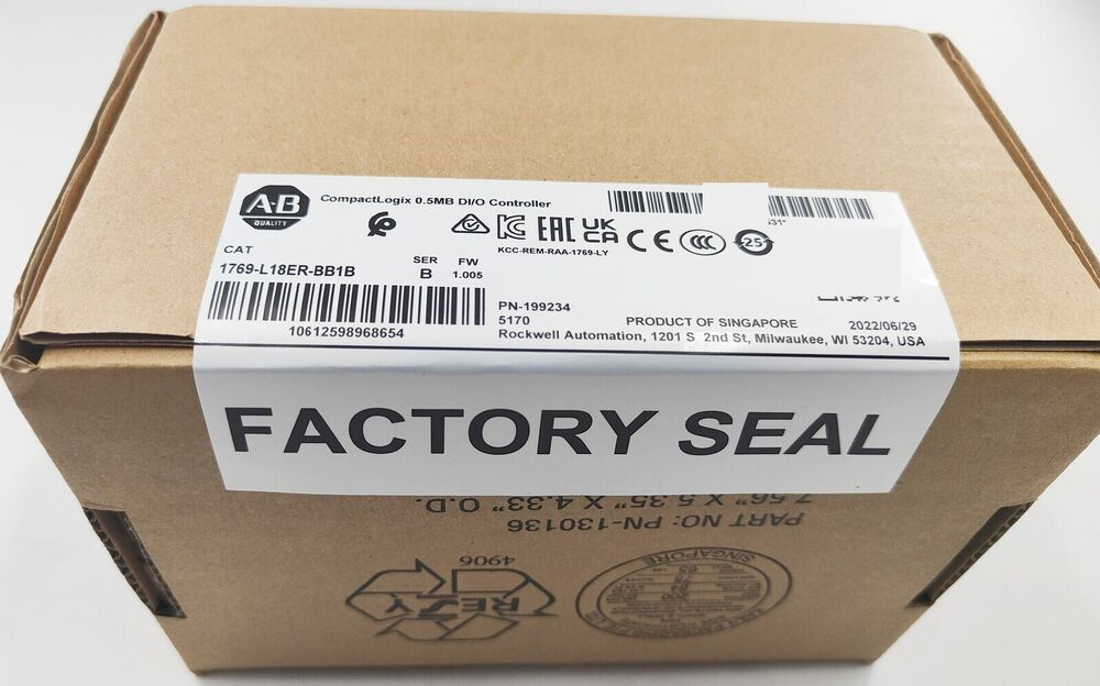 Allen-Bradley 1769-L18ER-BB1B CompactLogix 0.5MB DI/O Controller 1769L18ERBB1B DHL / UPS / FedEx