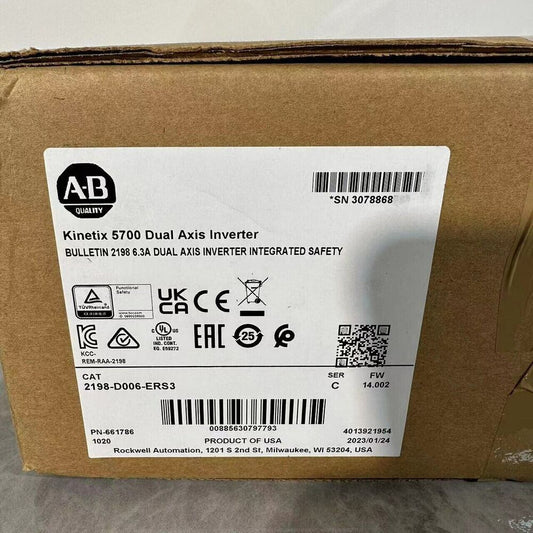 2023 New Sealed Allen Bradley 2198-D006-ERS3 Kinetix 5700 Ser C Dual Axis Module DHL / UPS / FedEx
