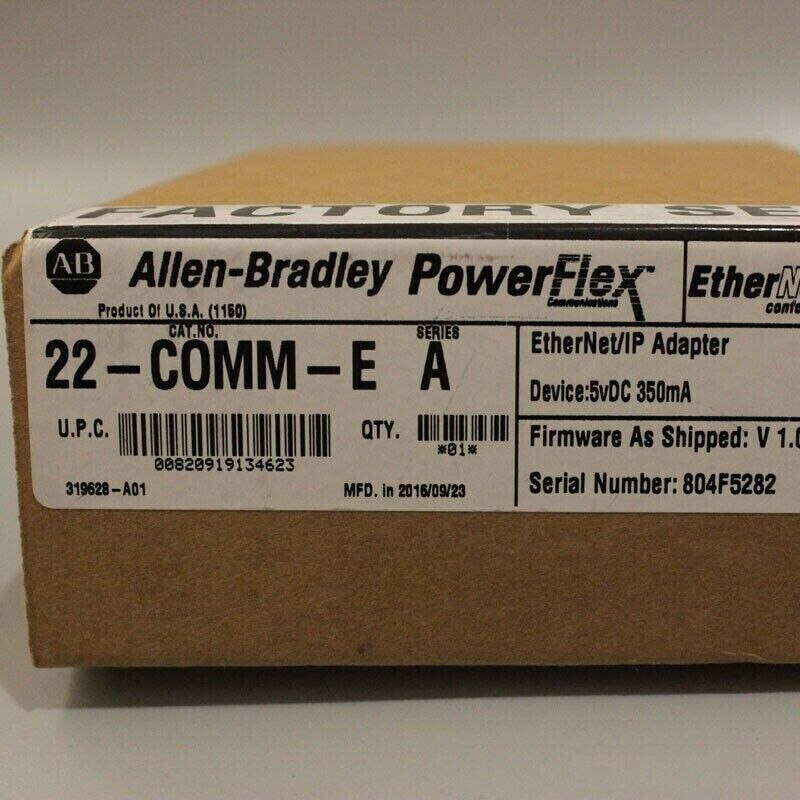 New In Box Factory Sealed AB 22-COMM-E SER A PowerFlex Ethernet/IP Comm Adapter DHL / UPS / FedEx