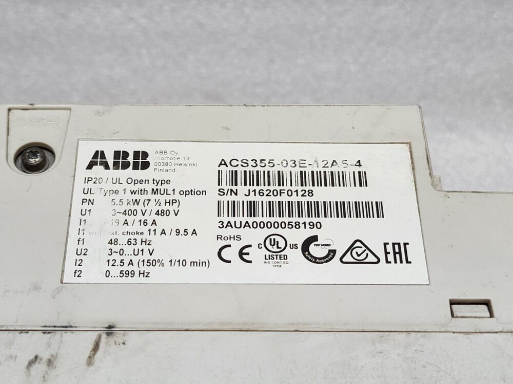ABB ACS355-03E-12A5-4 AC Guida 3AUA0000058190 5.5kW 7.5HP
