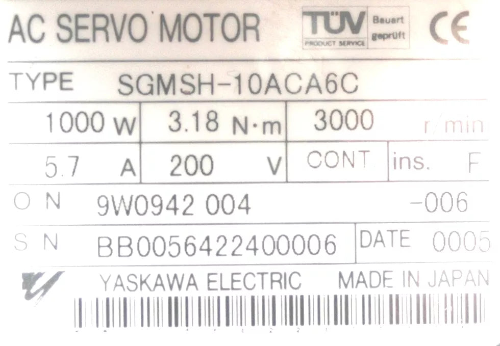 1PC New Yaskawa SGMSH-10ACA6C Servo Motor Expedited Shipping