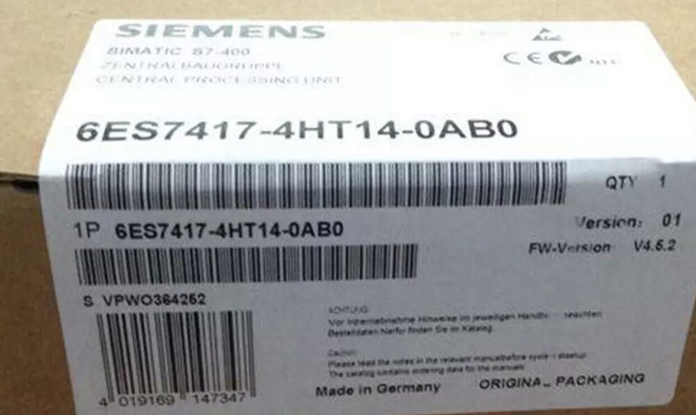 Siemens PLC 6ES7417-4HT14-0AB0 New In Box 6ES74174HT140AB0 Expedited Shipping DHL / UPS / FedEx