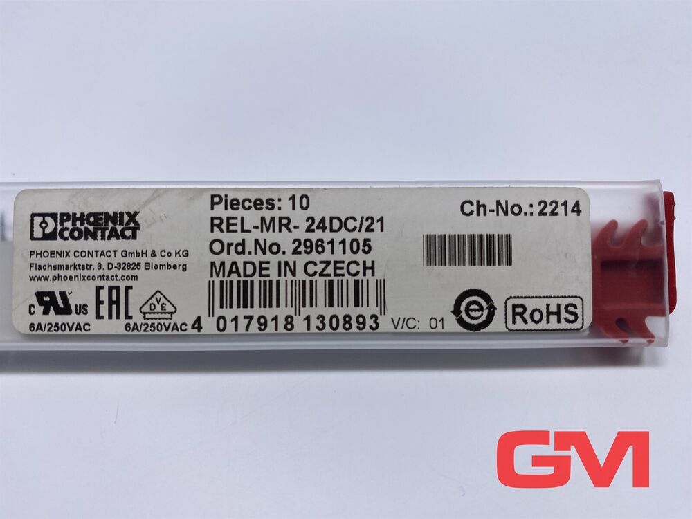 Ve 10x Phoenix Contact Miniatur-Leistungsrelais 2961105 Relay Rel-mr-24dc/21