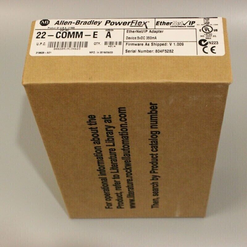 New In Box Factory Sealed AB 22-COMM-E SER A PowerFlex Ethernet/IP Comm Adapter DHL / UPS / FedEx