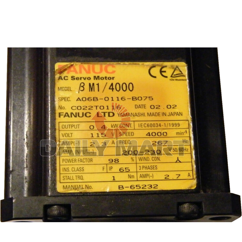 Used FANUC Servo Motor A06B0116B075 A06B-0116-B075