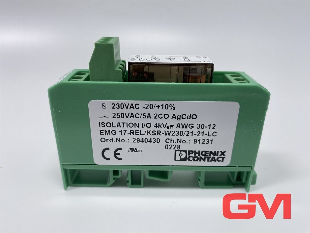 Ve 8x Phoenix Contact Relay Module EMG 17-rel/Ksr-w230/21-21-lc Relay 2940430