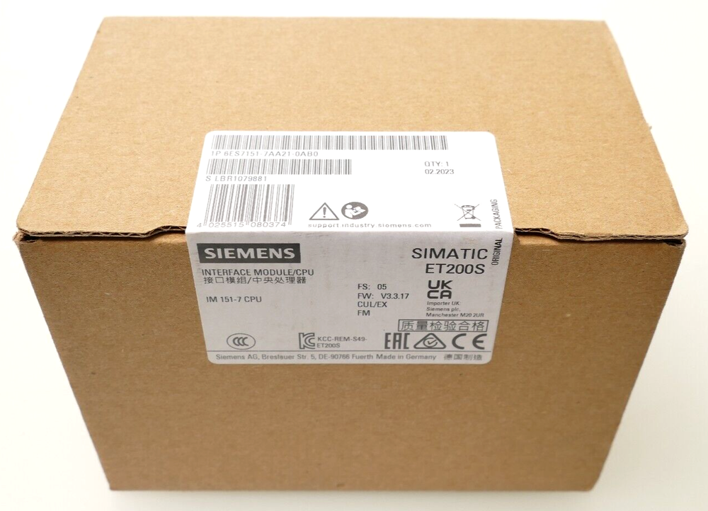 Siemens SIMATIC ET200S | 6ES7151-7AA21-0AB0 | 6ES7 151-7AA21-0AB0 | FS:05-