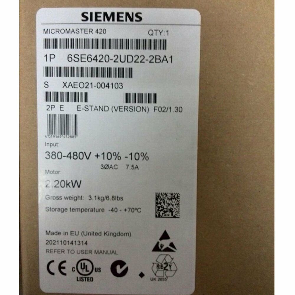 New Siemens 6SE6420-2UD22-2BA1 Free Shipping
