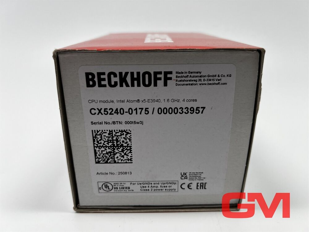 Beckhoff CPU Module CX5240-0175 Hw 2.6 Windows 10 Iot Enterprise 2019