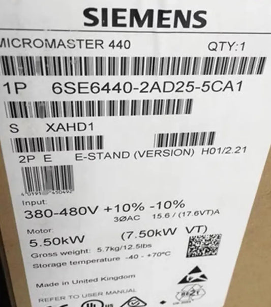 New Siemens 6SE6440-2AD25-5CA1 6SE6 440-2AD25-5CA1 In Box Expedited Shipping UPS / DHL / Fedex