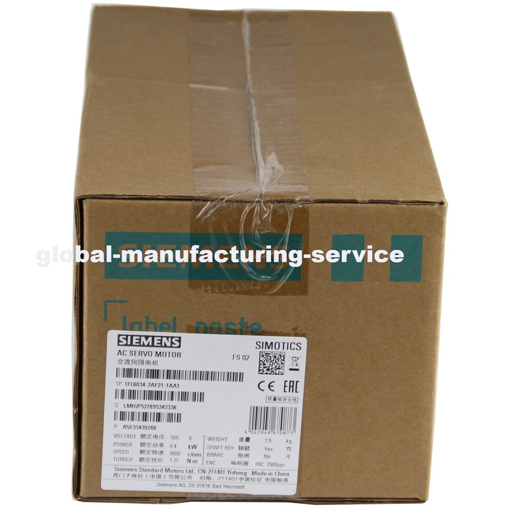 New In Box SIEMENS 1FL6034-2AF21-1AA1 Servo Motor DHL / UPS / FedEx