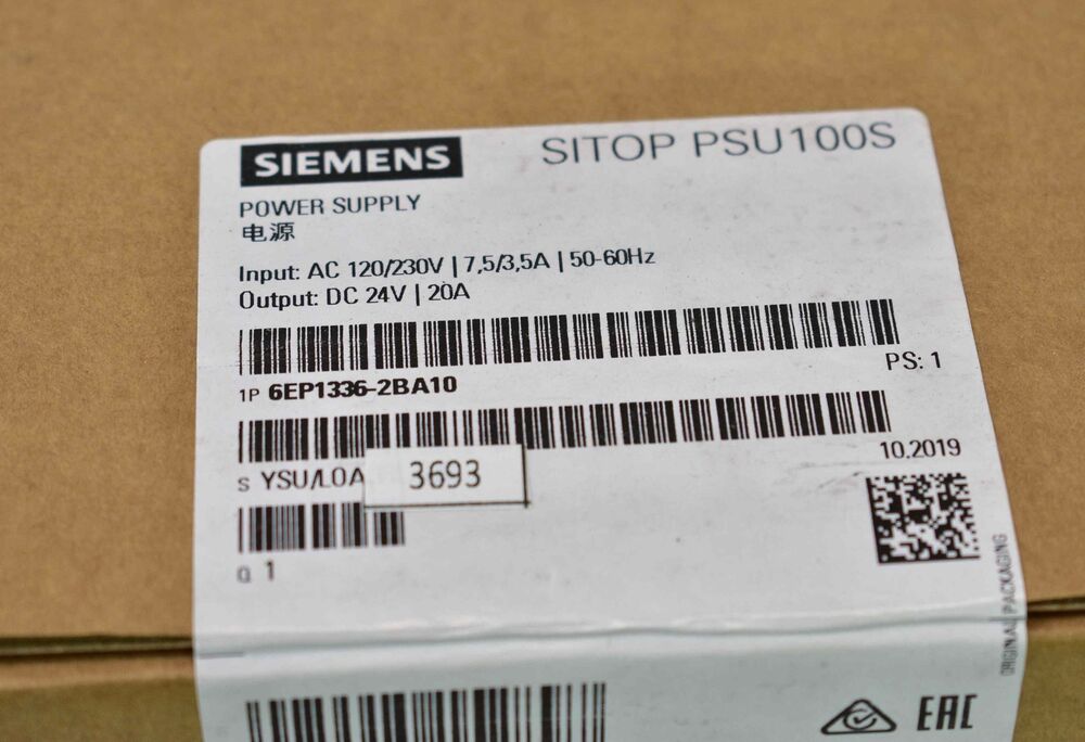 New Siemens 6EP1336-2BA10 6EP1 336-2BA10 SITOP PSU100S 20A Power Supply