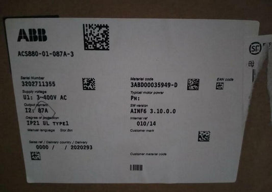 ACS880-01-087A-3 ABB VFD 45KW New in box Fastshipping