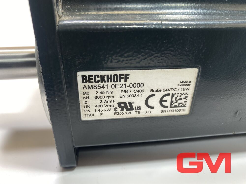 Beckhoff Servo Motor AM8541-0E21-0000 6000rpm 400Vrms 1,45kW 2,45Nm