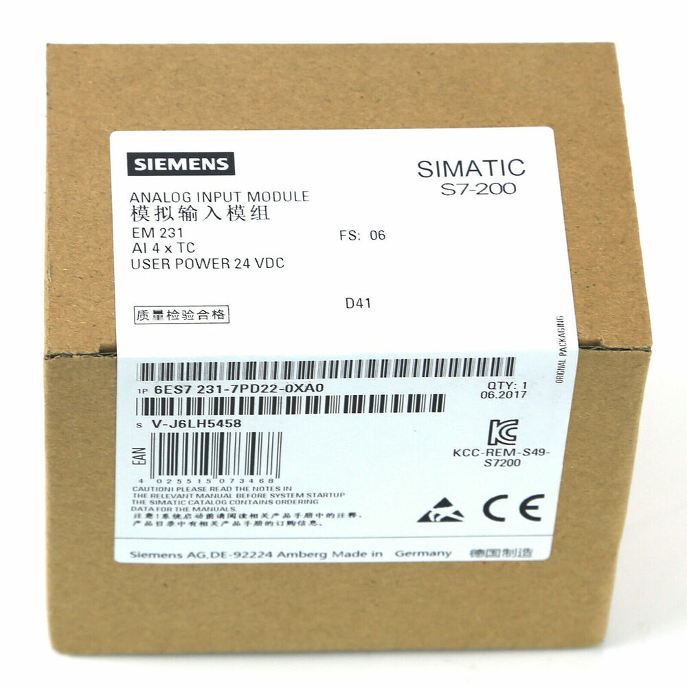 New In Box SIEMENS 6ES7 231-7PD22-0XA0 Analog Input Module DHL / UPS / FedEx