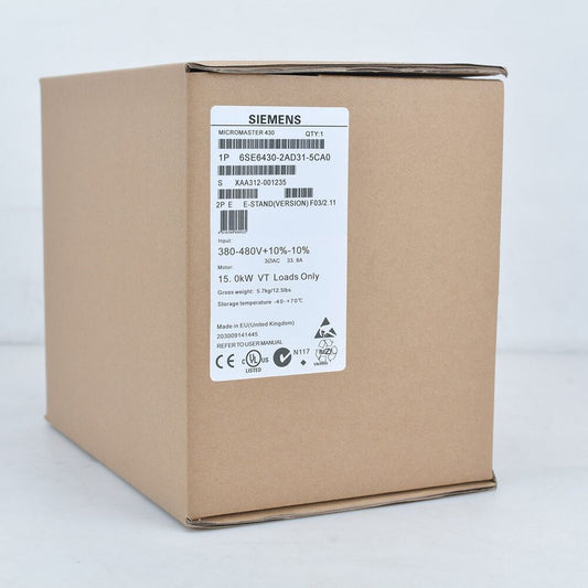 New Siemens 6SE6430-2AD31-5CA0 MICROMASTER430 without filter 6SE6 430-2AD31-5CA0