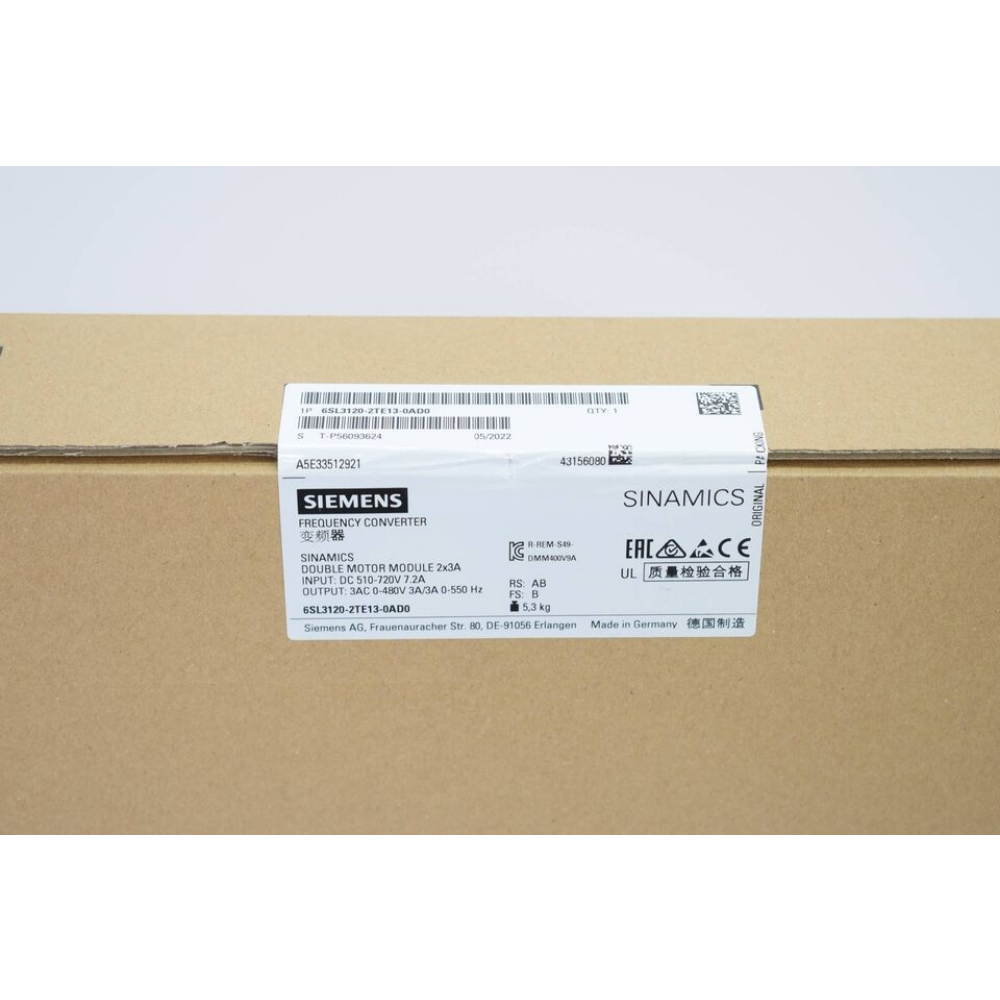 6SL3120-2TE13-0AD0 SIEMENS SINAMICS S120 Dual Motor Module Brand New in Box! Fedex / DHL
