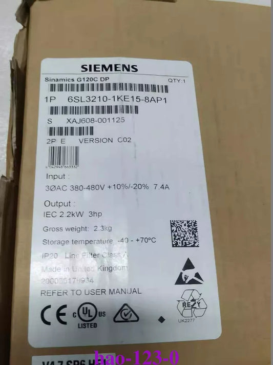 New Siemens 6SL3210-1KE15-8AP2 In Box 6SL32101KE158AP2 Expedited Shipping DHL / UPS / FedEx