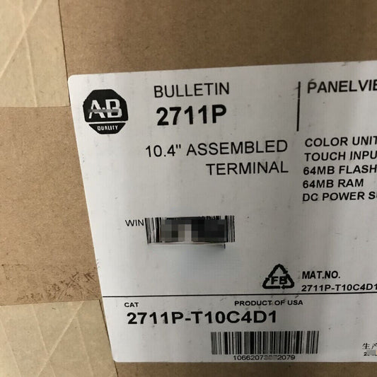 Sealed Allen-Bradley Panelview Plus 2711P-T10C4D1 10.4" Color AB 2711PT10C4D1 DHL / UPS / FedEx