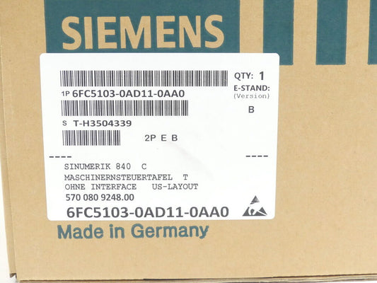 Siemens 6FC5103-0AD11-0AA0 SN:T-H3504339 successor type 6FC5103-0AD01-0AA0