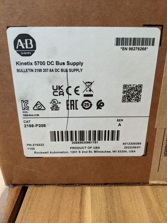 AB 2198-P208 Kinetix 5700 DC Bus Power Supply ALLEN BRADLEY New Sealed 2198-P208 DHL / UPS / FedEx