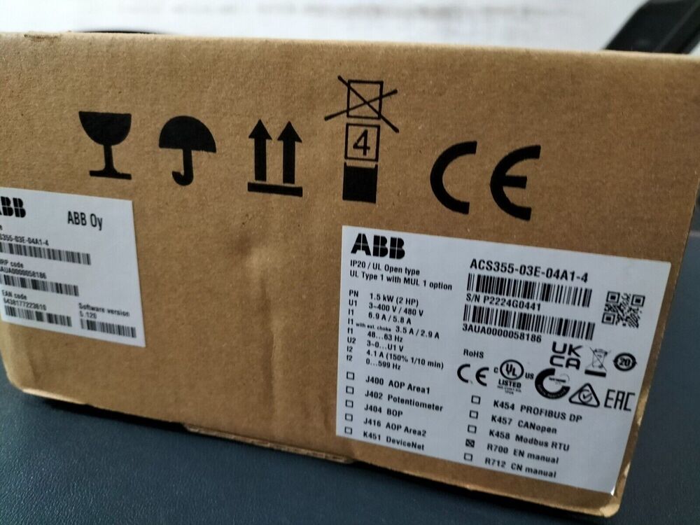New 1PC ABB ACS355-03E-04A1-4 380V 1.5KW Inverter Expedited Shipping