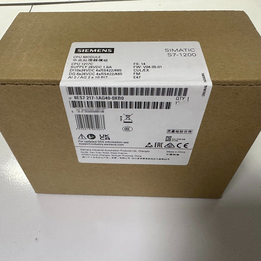 New Siemens 6ES7217-1AG40-0XB0 6ES7 217-1AG40-0XB0 SIMATIC S7-1200 CPU 1217C