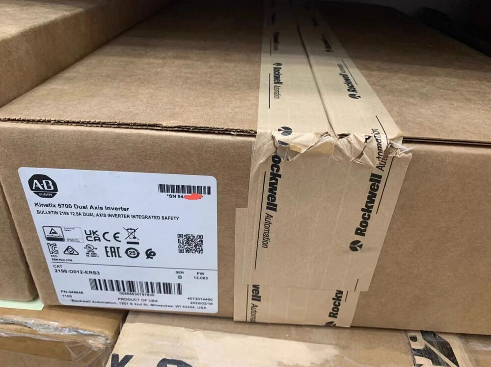 New Allen Bradley 2198-D012-ERS3 SER B Kinetix 5700 Dual Axis Inverter Module US UPS / DHL / Fedex