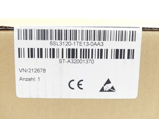 6SL3120-1TE13-0AA3 New Siemens 6SL3 120-1TE13-0AA3 SINAMICS S120 Single Motor