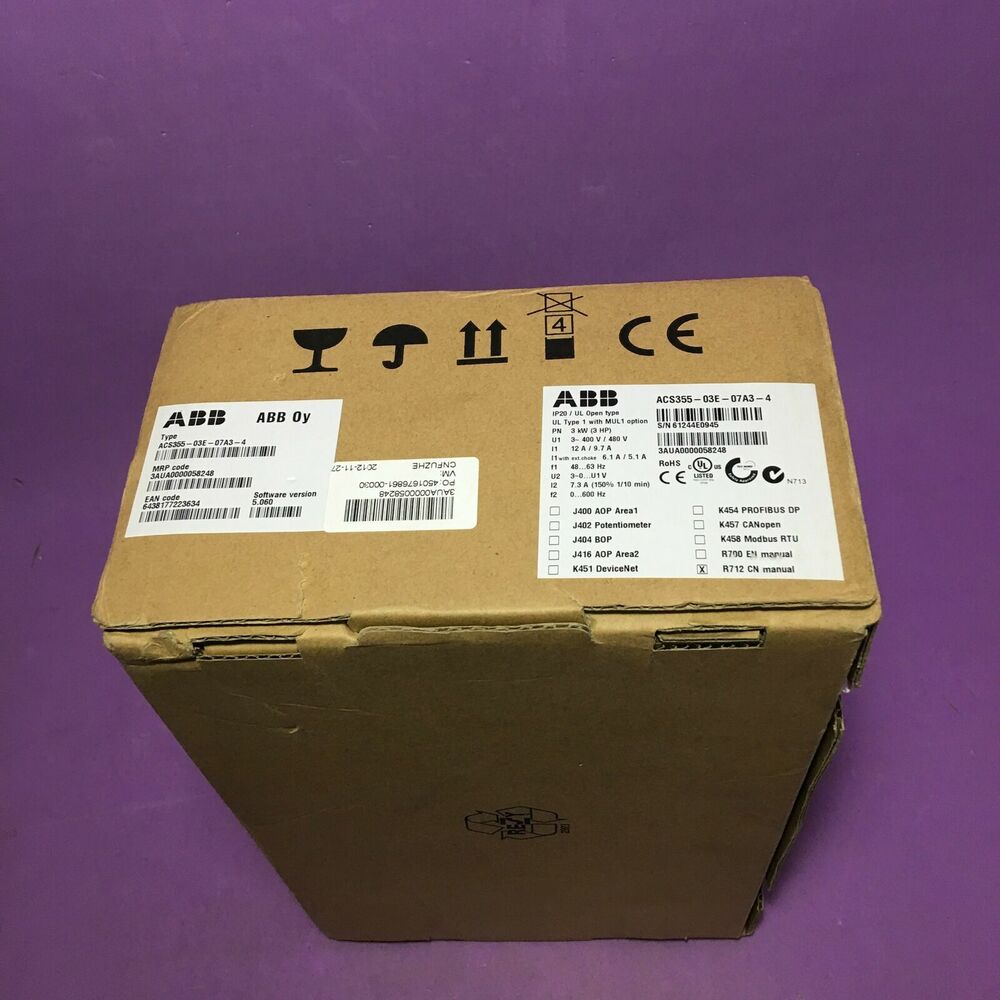 New 1PC ABB ACS355-03E-07A3-4 AC380V~480V 3Kw Expedited Shipping