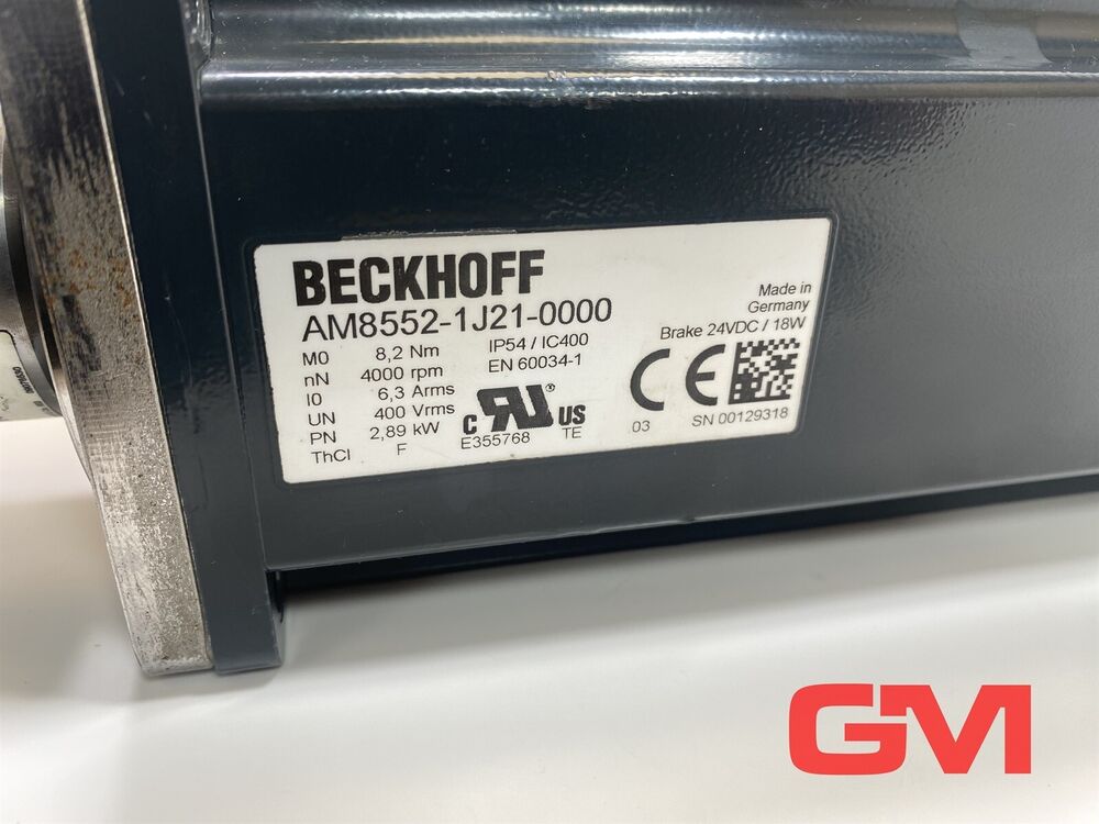 Beckhoff Servo Motor AM8552-1J21-0000 2,89kW 8,2Nm 4000rpm 400Vrms
