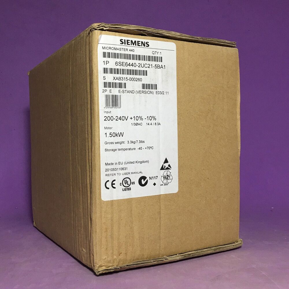 New Siemens 6SE6440-2UC21-5BA1 6SE6 440-2UC21-5BA1 MICROMASTER440 without filter