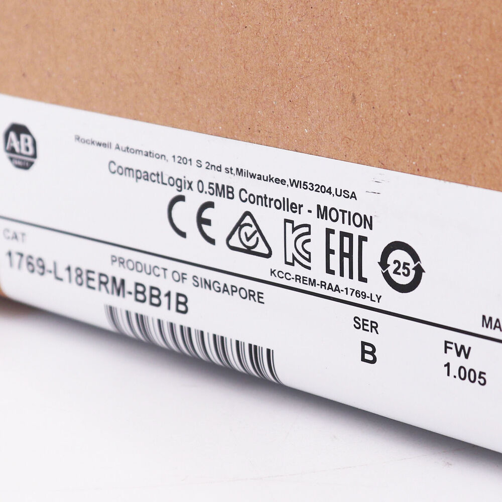 Allen-Bradley 1769-L18ERM-BB1B CompactLogix 0.5MB Controller AB 1769-L18ERM-BB1B DHL / UPS / FedEx