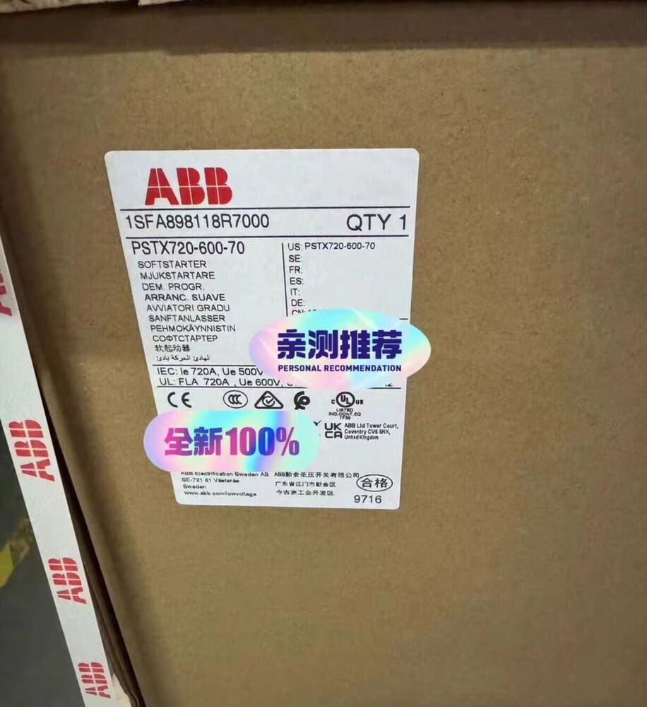 1pc ABB PSTX720-600-70 Soft Starter 720A 400KW
