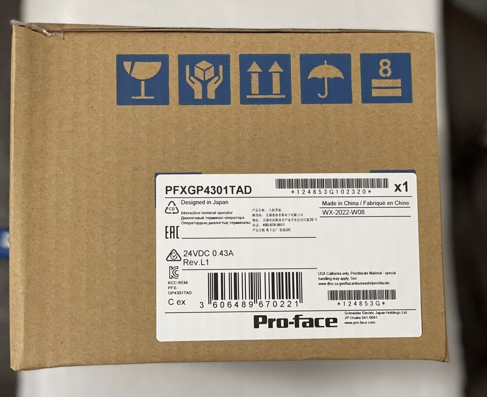 1PC New Pro-face PFXGP4301TAD HMI Touch Screen In Box Expedited Shipping DHL / UPS / FedEx