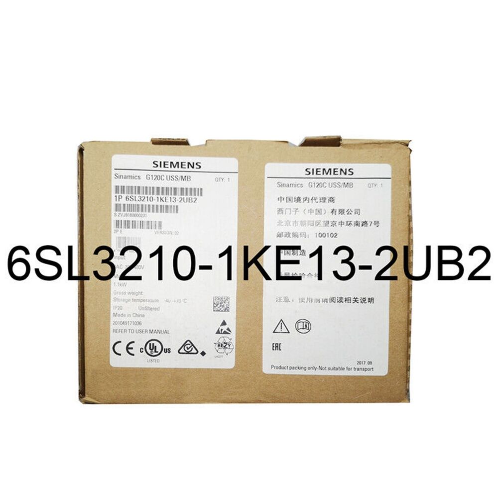New Siemens 6SL3210-1KE13-2UB2 6SL32101KE132UB2 G120C RATED POWER 1,1KW
