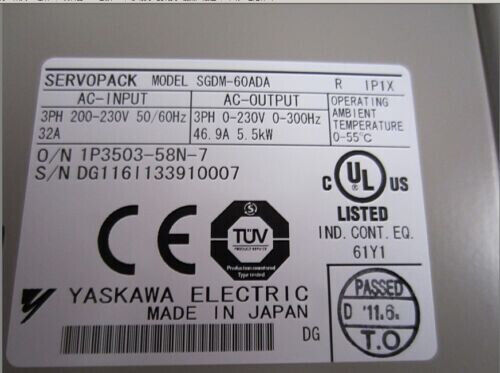 1PC NEW YASKAWA AC SERVO DRIVER SGDM-60ADA SGDM60ADA FREE EXPEDITED SHIPPING DHL / UPS / FedEx
