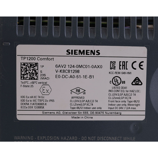 6AV2124-0MC01-0AX0 SIEMENS HMI TP1200 Comfort Brand New Box！spot Goods 1piece Fedex / DHL