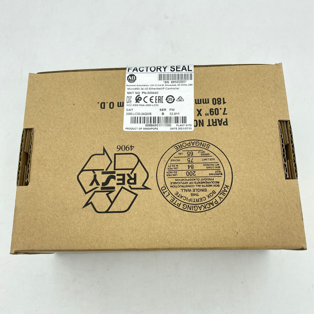 2080-LC50-24QWB New Factory Sealed Allen-Bradley 24 I/O EtherNet/IP Controller DHL / UPS / FedEx