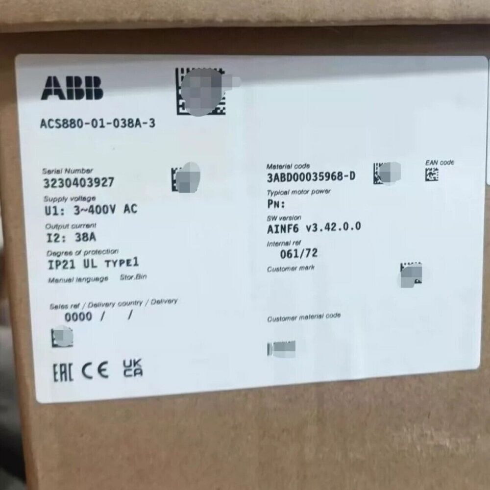 1PC New Original ABB ACS880-01-038A-3 18.5KW Inverter Via DHL/Fedex