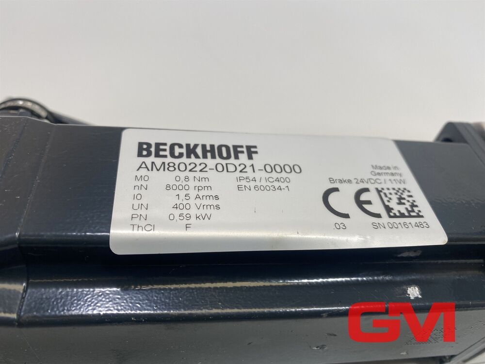 Beckhoff Servo Motor AM8022 0D21 0000 Motor+Transmission 100259164 Plug Holder