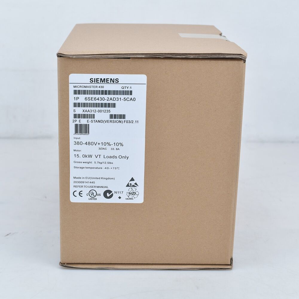 New Siemens 6SE6430-2AD31-5CA0 MICROMASTER430 without filter 6SE6 430-2AD31-5CA0