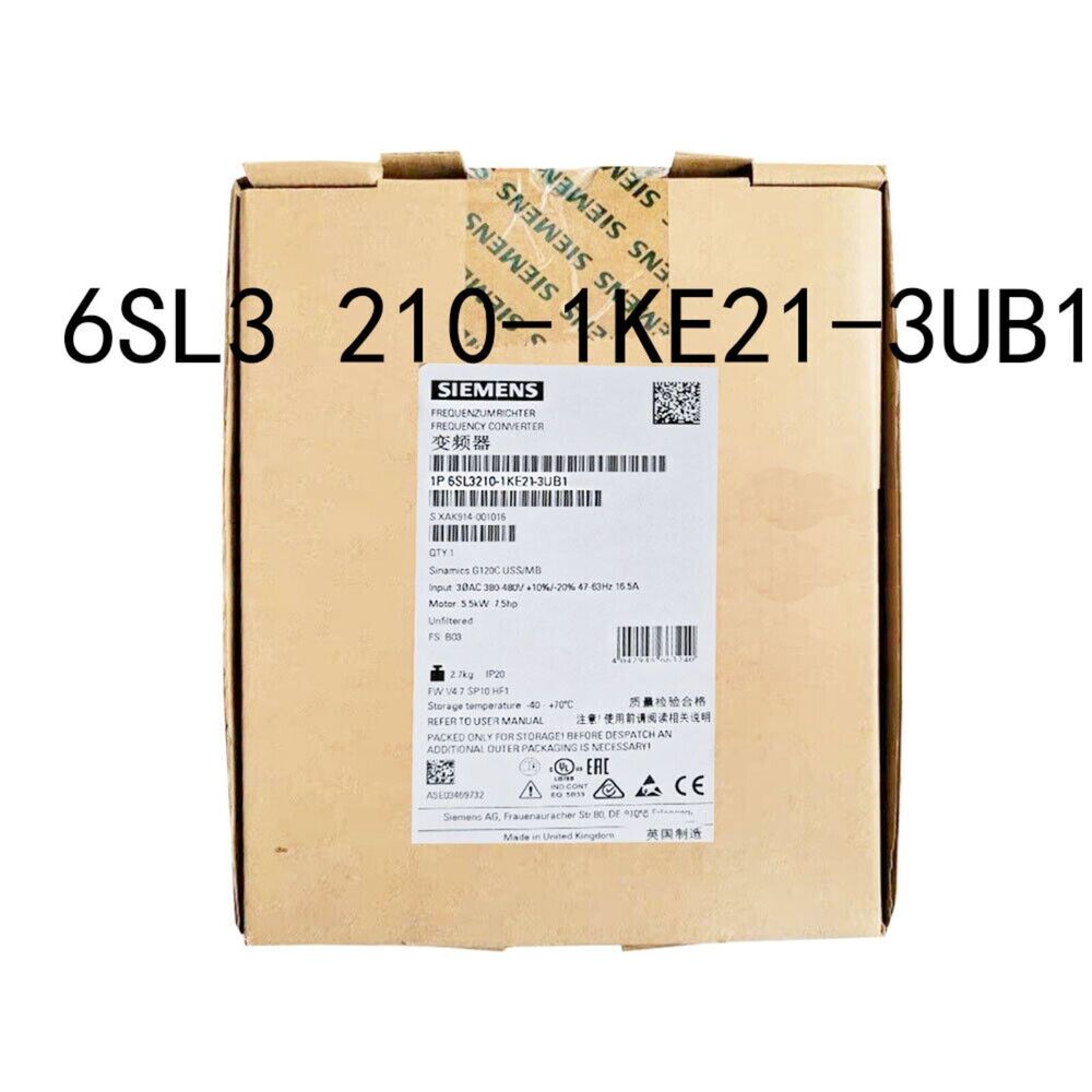 New Siemens 6SL3210-1KE21-3UB1 6SL32101KE213UB1 G120C RATED POWER 5,5KW