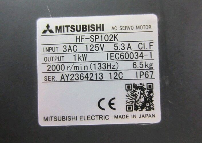 1pc Mitsubishi HF-SP102K Servo Motor HFSP102K New In Box Expedited Shipping DHL / UPS / FedEx