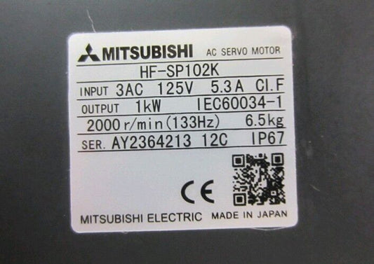 1pc Mitsubishi HF-SP102K Servo Motor HFSP102K New In Box Expedited Shipping DHL / UPS / FedEx