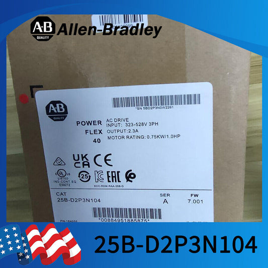 2022 Newest Allen-Bradley 25B-D2P3N104 PowerFlex 525 0.75kW 1Hp AC Drive DHL / UPS / FedEx