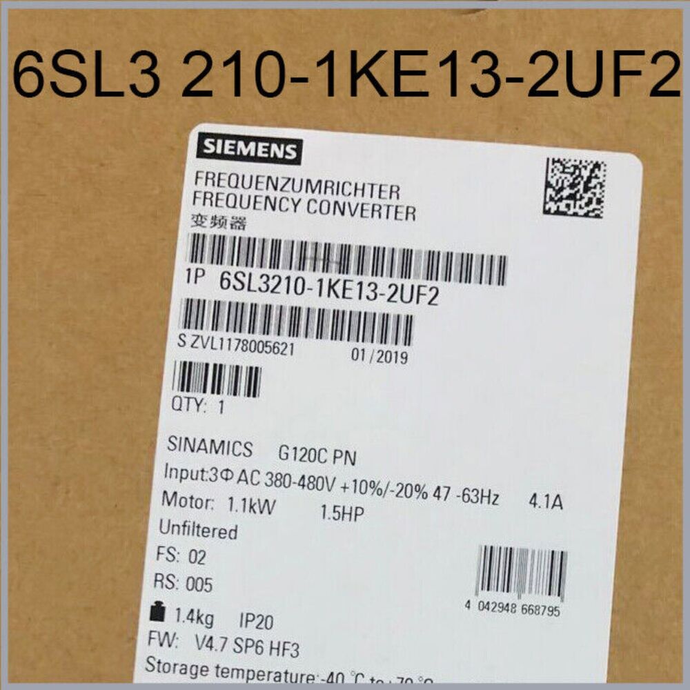 New Siemens 6SL3210-1KE13-2UF2 G120C RATED POWER 1,1KW 6SL3 210-1KE13-2UF2