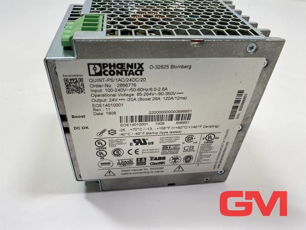 Phoenix Contact Power Supply Quint-ps/1ac/24dc/20 2866776